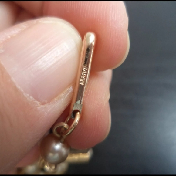 VINTAGE SIGNED JAPAN DOUBLE STRAND PEARL 16" NECKLACE - Picture 2 of 2